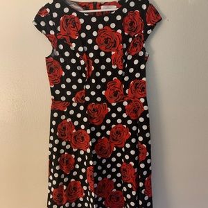 Rose polka dot dress